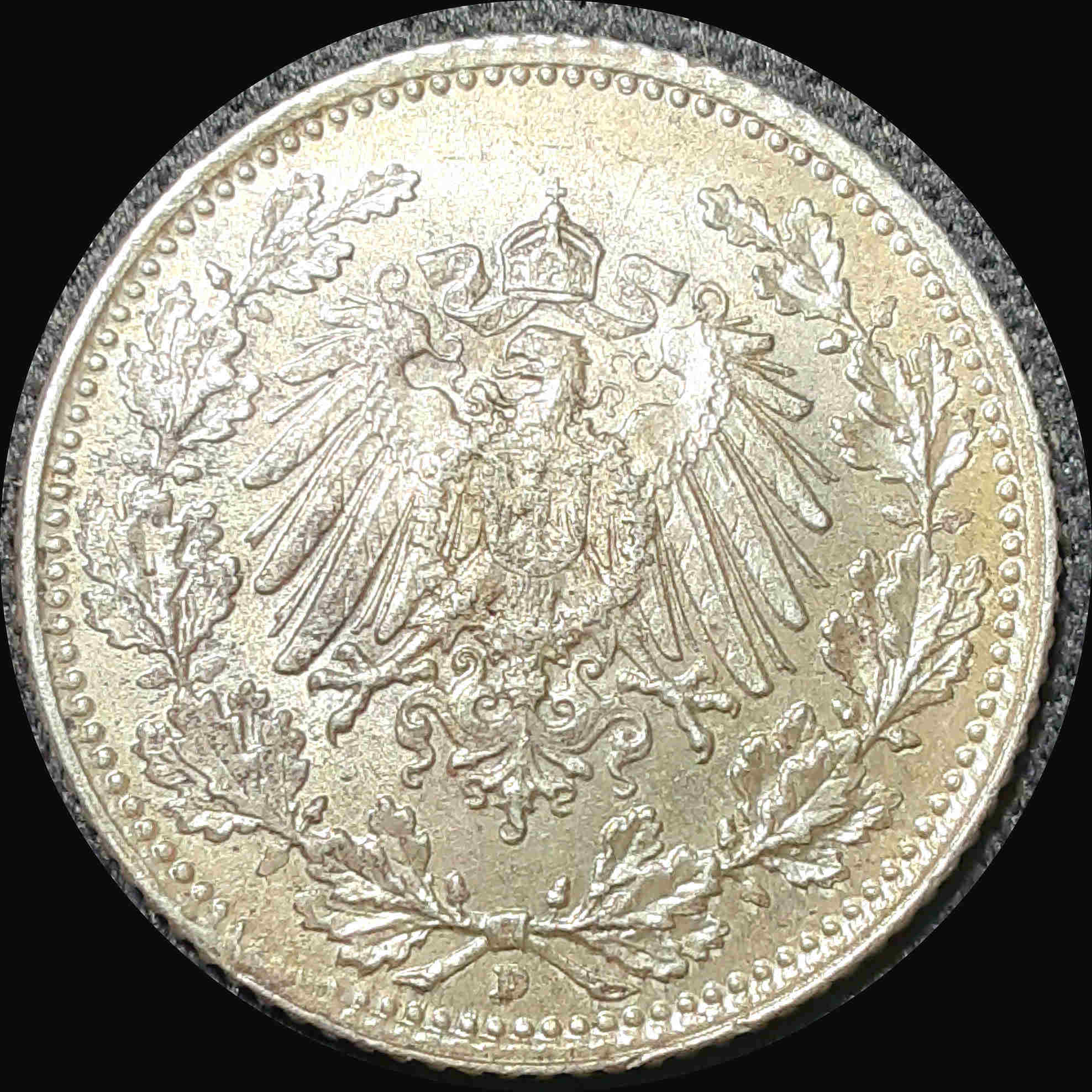 Unusual-Re-Punched-Date-On-Germany-1919-D-Half-Mark